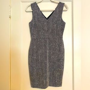 Dark Navy Blue and Off White tweed Banana Republic Petite Dress Size 0